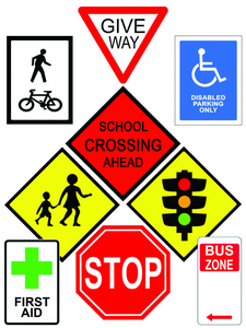 School Zone Road Signs Table Puzzles Set